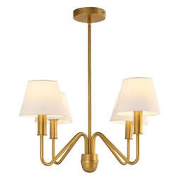 4 Arm Chandelier With White Shade €375