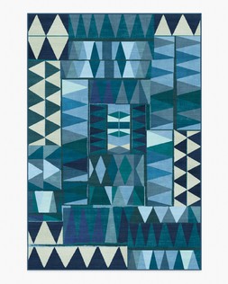 Ruggable - Jungalow Collection - Cadra Blue Teal - 185 x 275 cm - Flatwoven £429, Tufted £599 (Aerial)- EMBARGOED UNTIL 2ND JULY 2026
