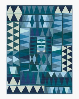 Ruggable - Jungalow Collection - Cadra Blue Teal - 275 x 365 cm - Flatwoven £799, Tufted £1,049 (Aerial)- EMBARGOED UNTIL 2ND JULY 2026