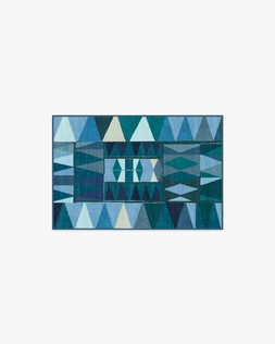 Ruggable - Jungalow Collection - Cadra Blue Teal - 60 x 90 cm - Flatwoven £99, Tufted £119 (Aerial)- EMBARGOED UNTIL 2ND JULY 2026