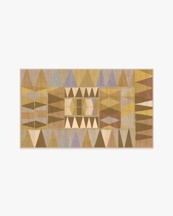 Ruggable - Jungalow Collection - Cadra Ochre - 90 x 150 cm - Flatwoven £179, Tufted £239 (Aerial)  - EMBARGOED UNTIL 2ND JULY 2026