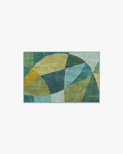 Ruggable - Jungalow Collection - Kayla Teal Green - 60 x 90 cm - Flatwoven £99, Tufted £119 (Aerial)- EMBARGOED UNTIL 2ND JULY 2026