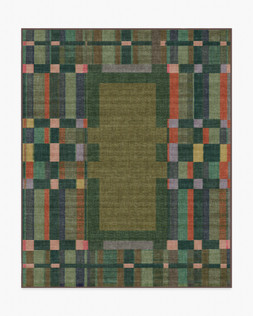 Ruggable - Jungalow Collection - Lad Olive - 245 x 305 cm - Flatwoven £599, Tufted £849 (Aerial)EMBARGOED UNTIL 2ND JULY 2026