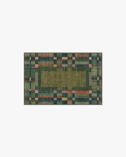 Ruggable - Jungalow Collection - Lad Olive - 60 x 90 cm - Flatwoven £99, Tufted £119 (Aerial)EMBARGOED UNTIL 2ND JULY 2026