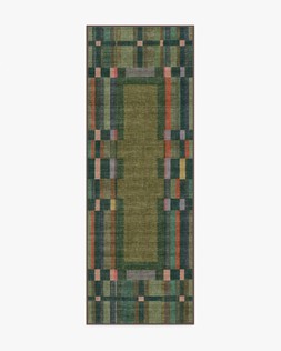 Ruggable - Jungalow Collection - Lad Olive - 75 x 215 cm - Flatwoven £159, Tufted £189 (Aerial)EMBARGOED UNTIL 2ND JULY 2026