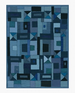 Ruggable - Jungalow Collection - Modra Indigo - 275 x 365 cm - Flatwoven £799, Tufted £1,049 (Aerial)EMBARGOED UNTIL 2ND JULY 2026EMBARGOED UNTIL 2ND JULY 2026