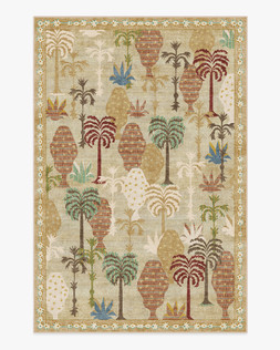 Ruggable - Jungalow Collection - Palmistry Natural - 185 x 275 cm - Flatwoven £429, Tufted £599 (Aerial)- EMBARGOED UNTIL 2ND JULY 2026