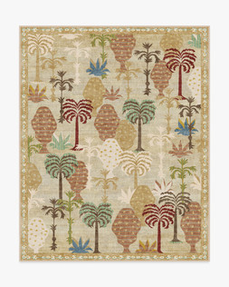 Ruggable - Jungalow Collection - Palmistry Natural - 245 x 305 cm - Flatwoven £599, Tufted £849 (Aerial)- EMBARGOED UNTIL 2ND JULY 2026