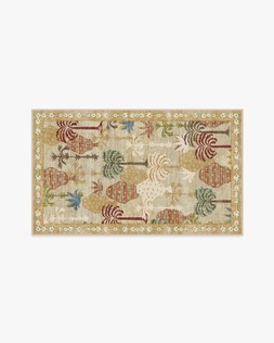 Ruggable - Jungalow Collection - Palmistry Natural - 90 x 150 cm - Flatwoven £179, Tufted £239 (Aerial)- EMBARGOED UNTIL 2ND JULY 2026