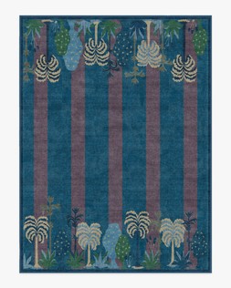 Ruggable Jungalow Collection Palmistry Pinstripe Blue 275 x 365cm Flatwoven £799, Tufted £1,049
