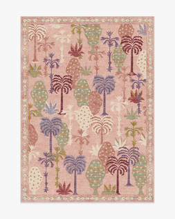 Ruggable - Jungalow Collection - Palmistry Soft Pink - 150 x 215 cm - Flatwoven £349, Tufted £479 (Aerial)- EMBARGOED UNTIL 2ND JULY 2026