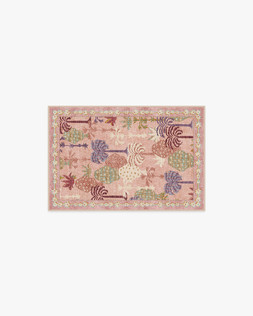 Ruggable - Jungalow Collection - Palmistry Soft Pink - 60 x 90 cm - Flatwoven £99, Tufted £119 (Aerial)- EMBARGOED UNTIL 2ND JULY 2026
