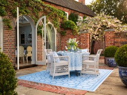 Mrs. Alice Outdoor Shaded Bamboo Blue