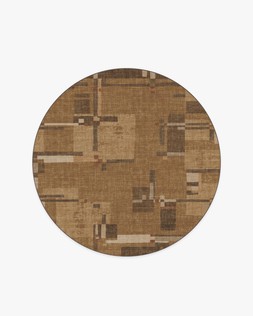 Architectural Digest Reseau Camel Tufted Rug 245 round £559