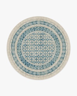 Cyrus Neutral and Blue Rug 245 round £389
