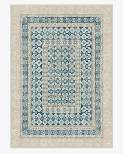 Cyrus Neutral and Blue Rug 305x425 £829