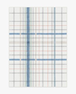 Irene Plaid Ivory & Blue Multicolour Rug 150x215 £289