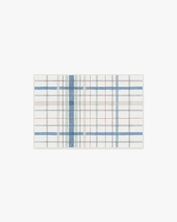 Irene Plaid Ivory & Blue Multicolour Rug 60x90 £99