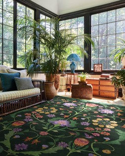 Iris Apfel Protea Forest Green Rug