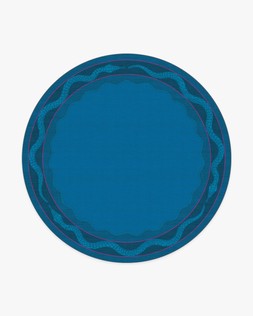 Matthew Williamson Serpent Border Azure Rug 245 Round Flatwoven - £459.00