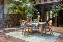 Outdoor Sambuco Stripe Celadon Rug