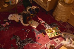 Zebras Red Rug