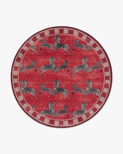 Zebras Red Rug