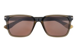 Botaniq Men’s Crystal Khaki Green/Brown Sunglasses