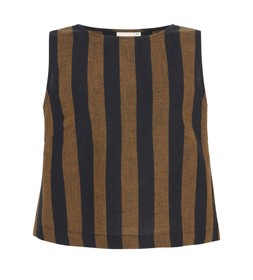 Beyond Nine Esme Linen Top - Rust and Black Stripe £69