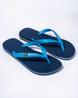 Mens Classic Brazil II Flip Flops Blue - £20