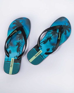 Mens Tropical Flip Flop Blue - £18