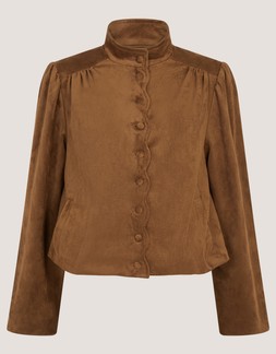 Lucia Faux Suede Jacket Brown
