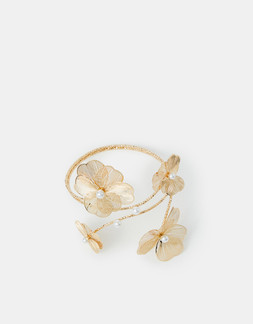 Filigree Flower Arm Cuff Gold