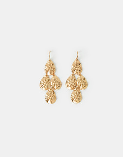 Textured Disc Drop Earrings