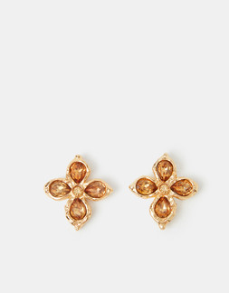 Teardrop Cross Stud Earrings