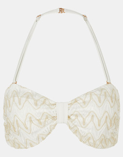 Crochet Bandeau Bikini Top White
