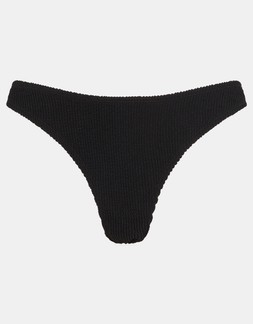 Crinkle Texture Bikini Bottoms Black