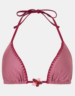 Whipstitch Triangle Bikini Top Pink