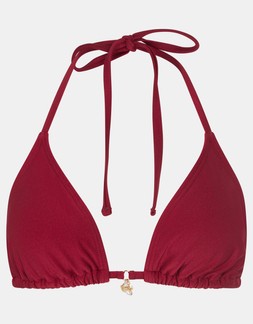 Starfish Charm Triangle Bikini Top Red