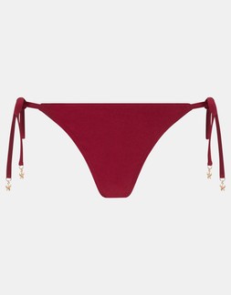 Starfish Charm Tie Side Bikini Bottoms Red