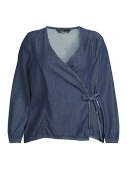 The Very Collection Curve Soft Denim Wrap Blouse £30