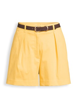 Michelle Keegan Belted Shorts- Yellow - £30