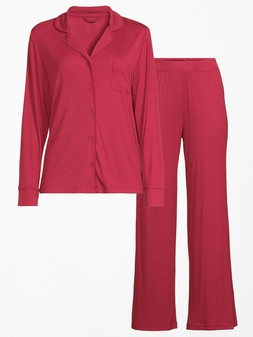 The Very Collection - Red Soft Touch PJ Button Up Set £30