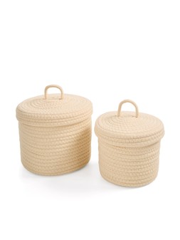 W6V7L The Very Collection Home Set Of 2 Cotton Rope Baskets With Lids £12
