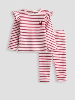 WP79X The Very Collection Frill Stripe Long Sleeve T-shirt And Legging Set £12