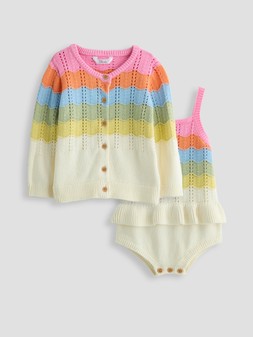 WP8CB The Very Collection Ombre Knit Romper and Cardigan Set from £18