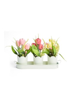 WQP3M The Very Collection Set 3 Faux Tulips in Pots £18