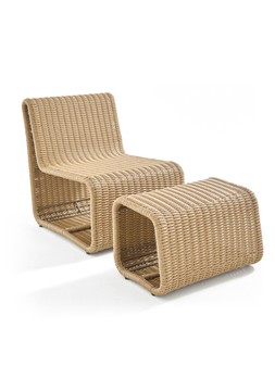 WRCH0 The Very Collection Garda Rattan Relaxer Chair and Footstool £253.99