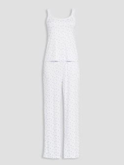 WROQS The Very Collection Floral Pointelle Cami And Wide Leg Bottom Pyjama Set £20