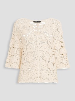 WSI6N The Very Collection Oversized Crochet V Neck Top £35
